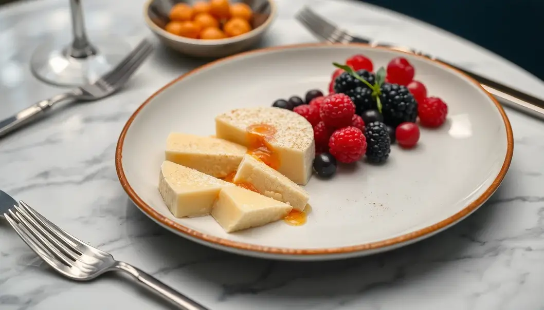 Fermented ingredients delicately enrich a gourmet meal, offering a sophisticated tasting experience.